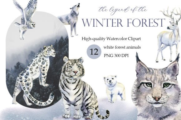 Download Watercolor White Forest Animals Png - Png Collection