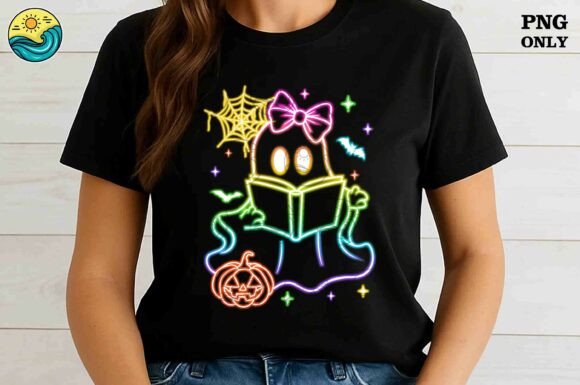Download Neon Ghost Girl Reading Book PNG - Png Collection
