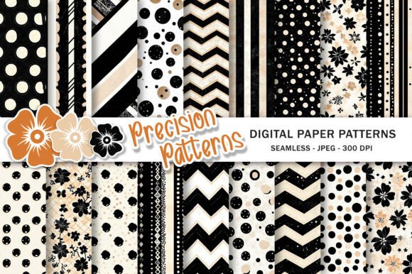 Download Black and White Polka Dots Stripes Patte - Black and white Collection