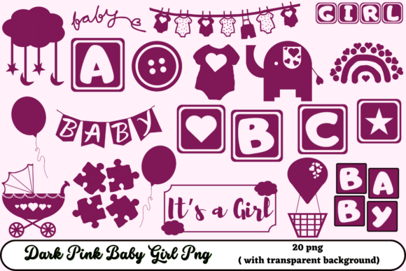 Download Dark Pink Baby Girl Png - Png Collection