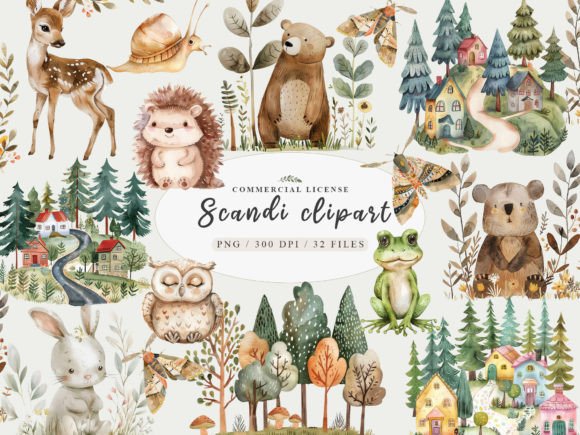 Download Woodland Animal Clipart, Nordic Cute Png - Png Collection
