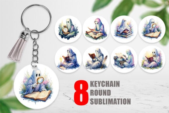 Download Watercolor Reading Ghost Keychain PNG - Png Collection