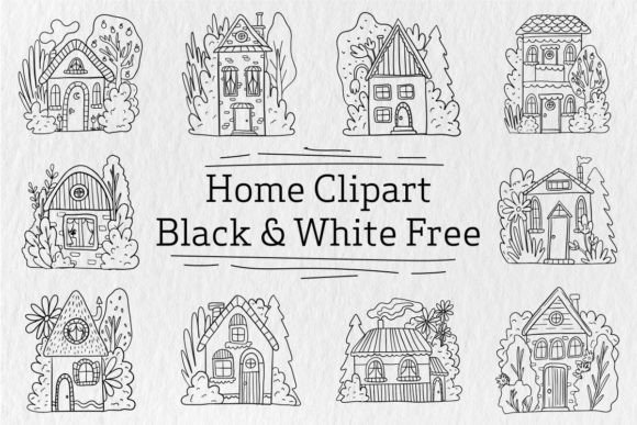 Download Home Clipart Black and White Free - Black and white Collection