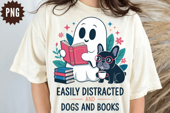 Download Dogs and Books Lover Ghost PNG Design - Png Collection