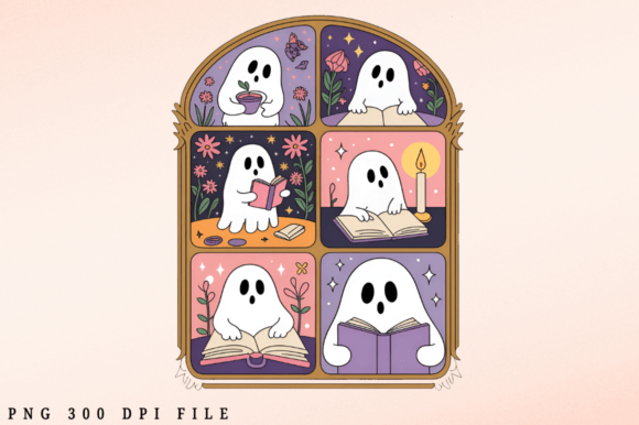 Download Kawaii Ghost Book Lover Clipart PNG - Png Collection
