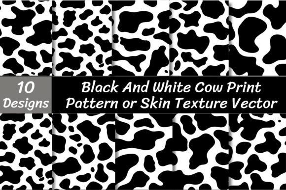 Download Black and White Cow Print Pattern Vector - Black and white Collection