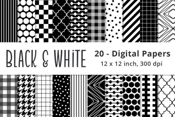 Download Black and White Digital Paper Background - Black and white Collection
