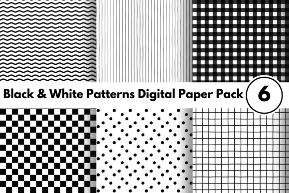 Download Black and White Patterns Digital Paper - Black and white Collection