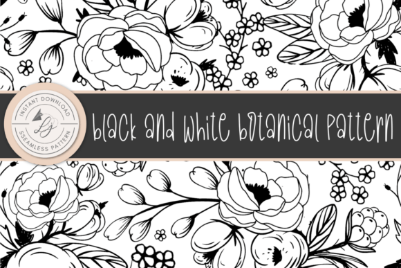 Download Black and White Seamless Floral Pattern - Black and white Collection