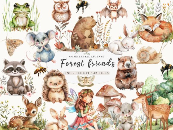 Download Cute Little Animal Clipart, Woodland PNG - Premium Bundle