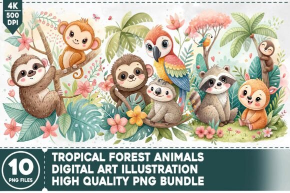 Download Tropical Forest Animals PNG Bundle - Png Collection