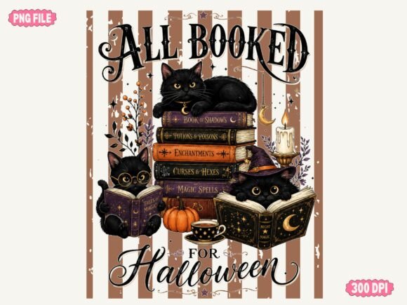 Download Halloween Book Lover PNG Cat Witch Books - Png Collection