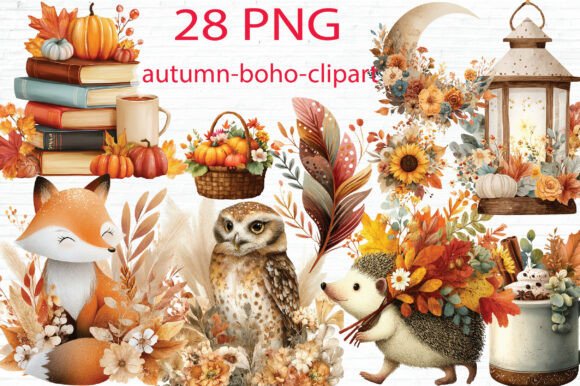 Download Autumn Boho Clipart Bundle PNG - Png Collection