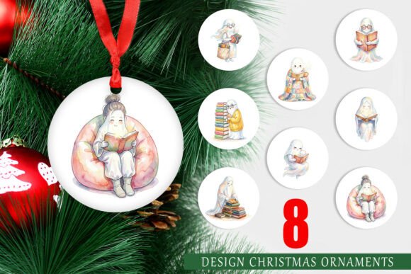 Download Watercolor Reading Ghost Ornament PNG - Png Collection