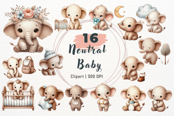 Download Watercolor Neutral Baby Clipart - Neutral baby clipart Collection