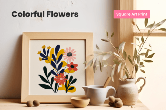 Download Colorful Flowers Art | Modern Art Print - Modern art Collection