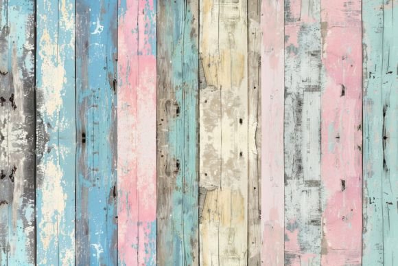 Download Weathered Wooden Planks in Pastel Colors - Premium Resources