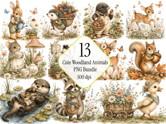 Download Cute Woodland Animals PNG Bundle - Premium Bundle