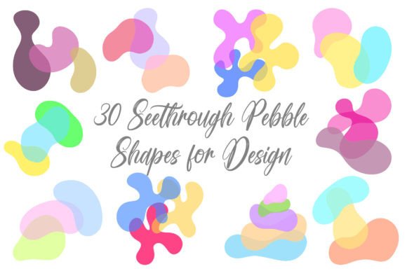 Download 30 Pebble Modern Art See Through Shapes - Modern art Collection