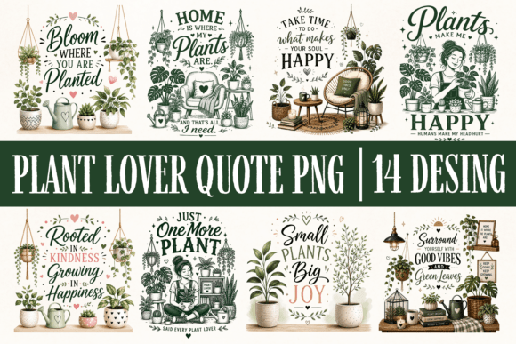 Download Plant Lover Quote PNG Bundle, Botanical - Plant Collection
