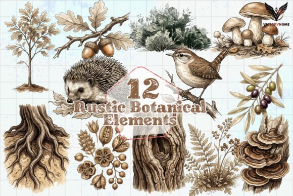 Download Rustic Botanical Elements PNG - Png Collection