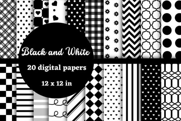 Download Black and White Digital Papers - Black and white Collection