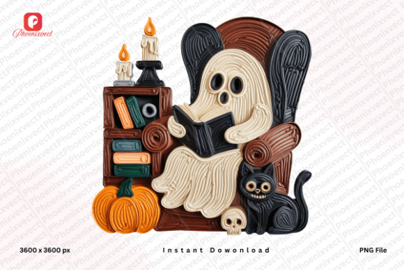 Download Halloween Ghost Reading Book Lover PNG - Png Collection
